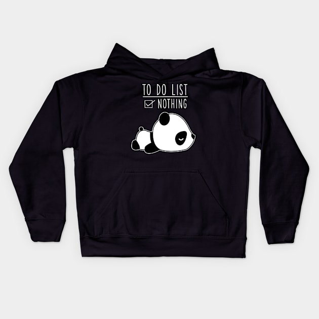 Cute Sleeping Panda Lazy To Do List Funny Panda Bear Kids Hoodie by MintedFresh